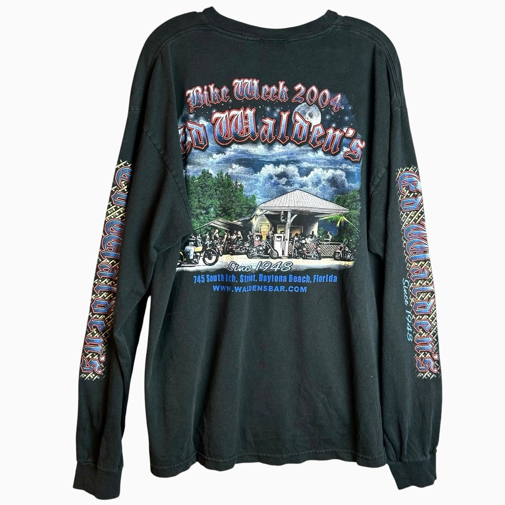2004 Daytona Beach Bike Week T Shirt XL Long Sleeve Motorcycle Tee Old English